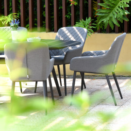 Zest 6 Seat Oval Dining Set / Flanelle