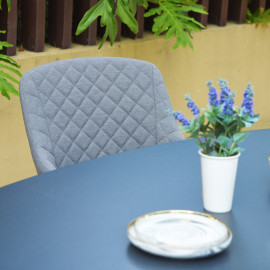 Zest 6 Seat Oval Dining Set / Flanelle