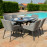 Zest 6 Seat Oval Dining Set / Flanelle