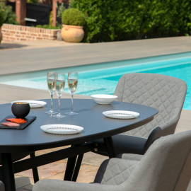 Zest 6 Seat Oval Dining Set / Flanelle