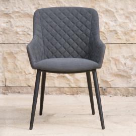 Zest 6 Seat Oval Dining Set / Charcoal