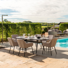 Zest 6 Seat Oval Dining Set / Taupe