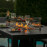 Zest 8 Seat Rectangular Dining Set with Fire Pit Table / Flanelle