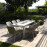 Zest 8 Seat Rectangular Dining Set with Fire Pit Table / Lead Chine
