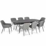 Zest 8 Seat Oval Dining Set / Flanelle