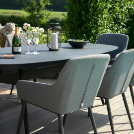 Zest 8 Seat Oval Dining Set / Flanelle