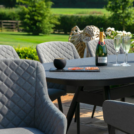 Zest 8 Seat Oval Dining Set / Flanelle