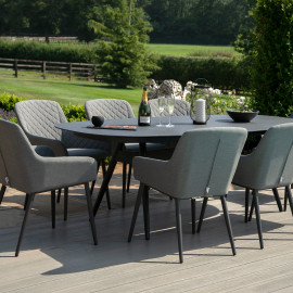 Zest 8 Seat Oval Dining Set / Flanelle