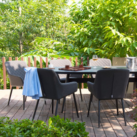 Zest 8 Seat Oval Dining Set / Flanelle