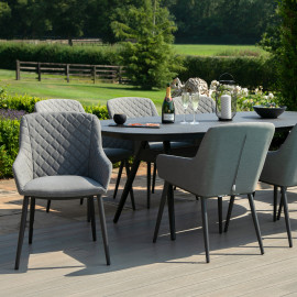 Zest 8 Seat Oval Dining Set / Flanelle