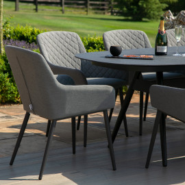 Zest 8 Seat Oval Dining Set / Flanelle