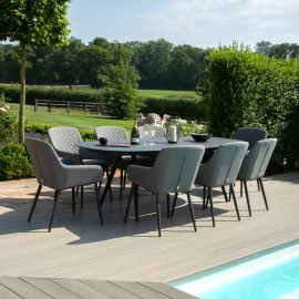 Zest 8 Seat Oval Dining Set / Flanelle