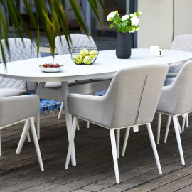 Zest 8 Seat Oval Dining Set / Lead Chine
