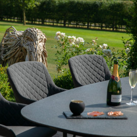 Zest 8 Seat Oval Dining Set / Charcoal