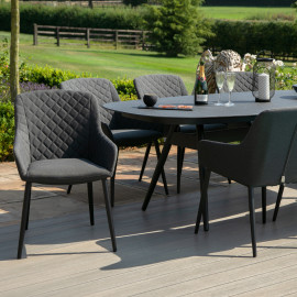 Zest 8 Seat Oval Dining Set / Charcoal