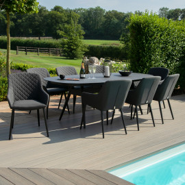Zest 8 Seat Oval Dining Set / Charcoal
