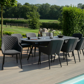 Zest 8 Seat Oval Dining Set / Charcoal