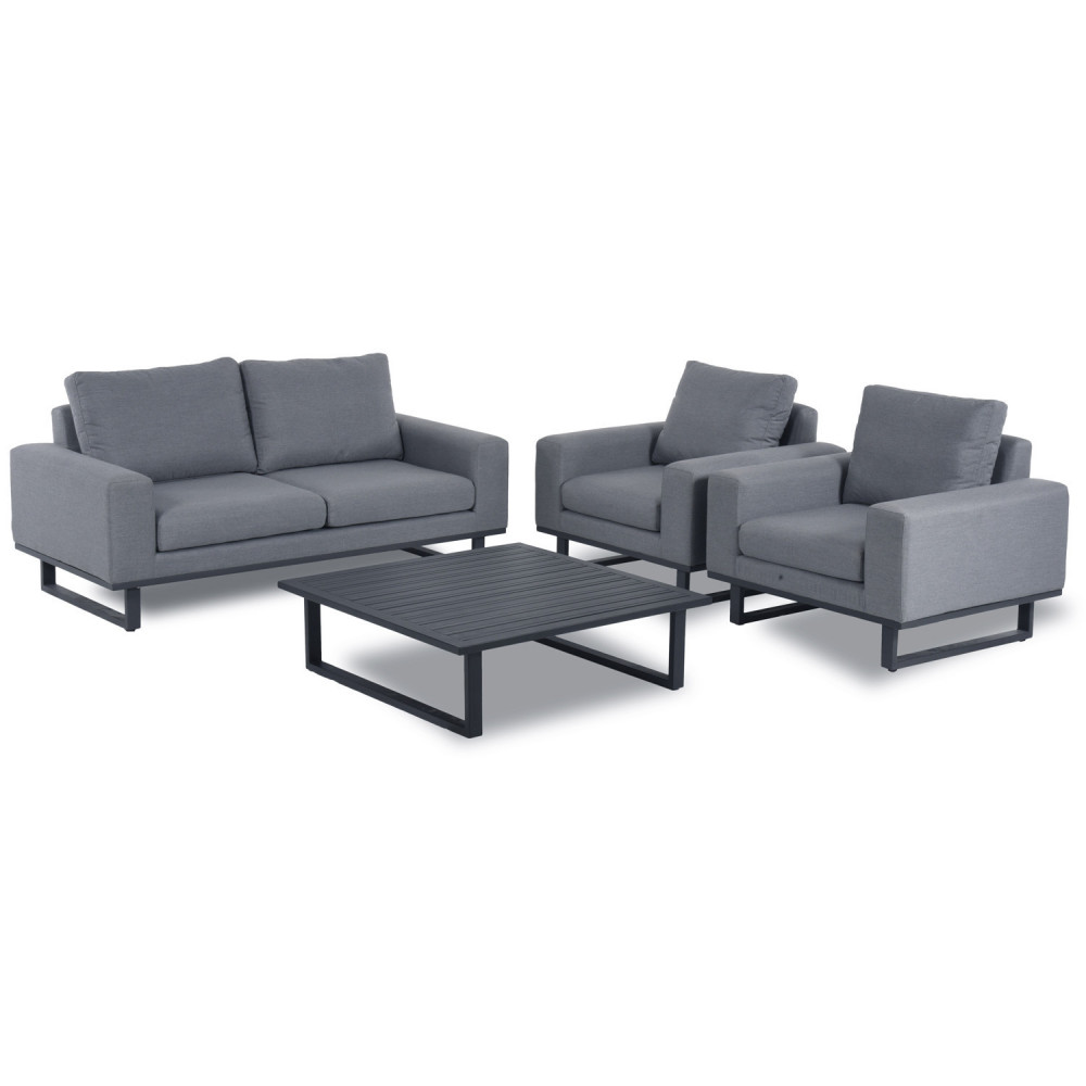 Ethos 2 Seat Sofa Set with Coffee Table / Flanelle