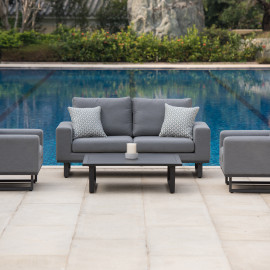 Ethos 2 Seat Sofa Set with Coffee Table / Flanelle