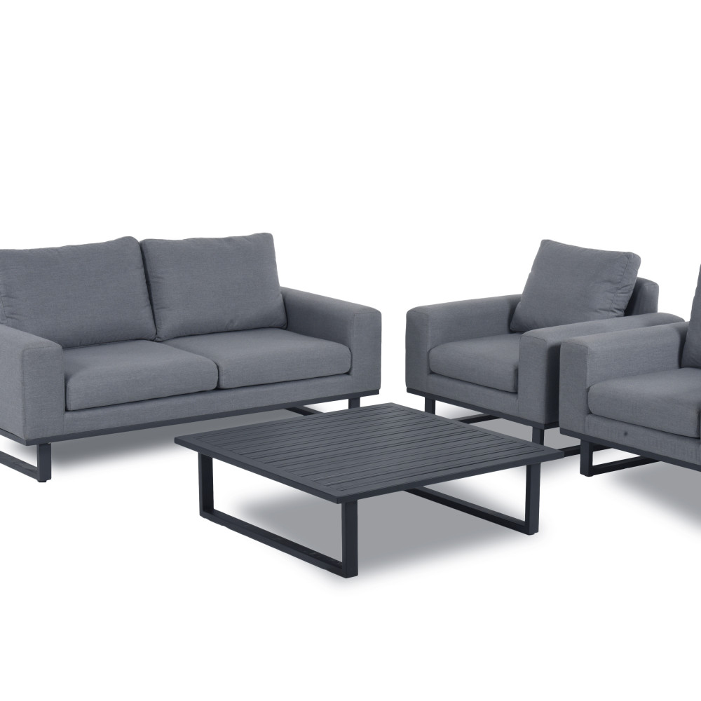Ethos 2 Seat Sofa Set with Coffee Table / Charcoal