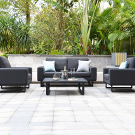 Ethos 2 Seat Sofa Set with Coffee Table / Charcoal