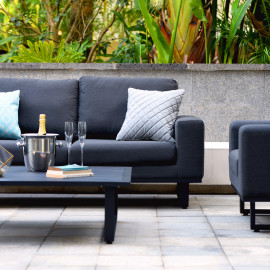 Ethos 2 Seat Sofa Set with Coffee Table / Charcoal