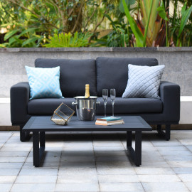Ethos 2 Seat Sofa Set with Coffee Table / Charcoal