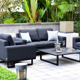 Ethos 2 Seat Sofa Set with Coffee Table / Charcoal
