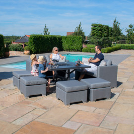 Fuzion Cube Sofa Set with Fire Pit / Flanelle