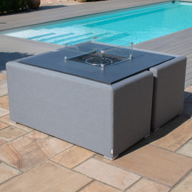 Fuzion Cube Sofa Set with Fire Pit / Flanelle