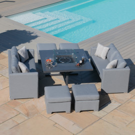 Fuzion Cube Sofa Set with Fire Pit / Flanelle