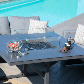 Fuzion Cube Sofa Set with Fire Pit / Flanelle