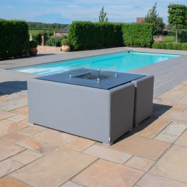 Fuzion Cube Sofa Set with Fire Pit / Flanelle