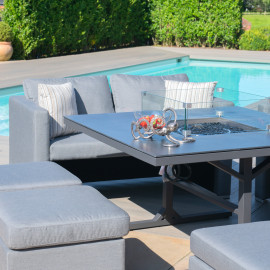 Fuzion Cube Sofa Set with Fire Pit / Flanelle
