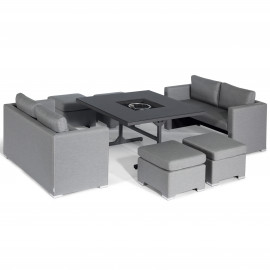 Fuzion Cube Sofa Set with Fire Pit / Flanelle