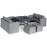 Fuzion Cube Sofa Set with Fire Pit / Flanelle