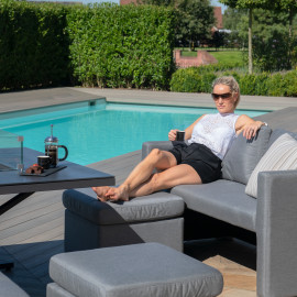 Fuzion Cube Sofa Set with Fire Pit / Flanelle