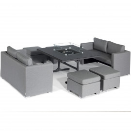 Fuzion Cube Sofa Set with Fire Pit / Flanelle