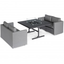 Fuzion Cube Sofa Set with Fire Pit / Flanelle
