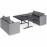 Fuzion Cube Sofa Set with Fire Pit / Flanelle