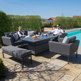 Pulse 3 Seat Sofa Set with Rising Table / Flanelle
