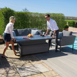 Pulse 3 Seat Sofa Set with Rising Table / Flanelle