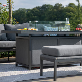 Pulse 3 Seat Sofa Set with Fire Pit Table / Flanelle