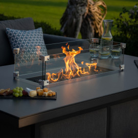 Pulse 3 Seat Sofa Set with Fire Pit Table / Flanelle