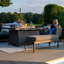 Pulse 3 Seat Sofa Set with Fire Pit Table / Flanelle