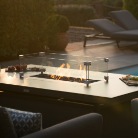 Pulse 3 Seat Sofa Set with Fire Pit Table / Flanelle
