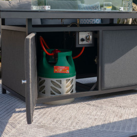 Pulse 3 Seat Sofa Set with Fire Pit Table / Flanelle
