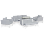 Pulse 3 Seat Sofa Set with Fire Pit Table / Lead Chine