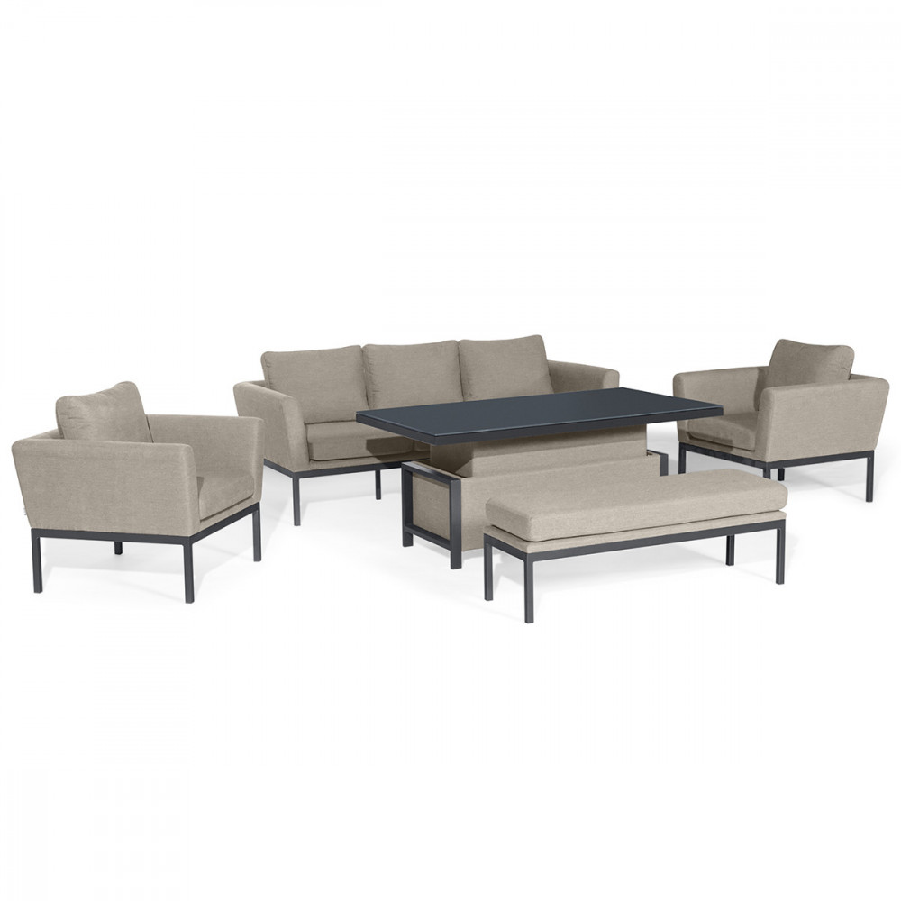 Pulse 3 Seat Sofa Set with Rising Table / Oatmeal