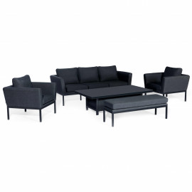 Pulse 3 Seat Sofa Set with Rising Table / Charcoal